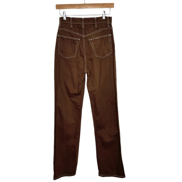 Reformation | Cowboy High Rise Straight Jeans 24 Chocolate Brown Organic Cotton - Picture 3 of 8
